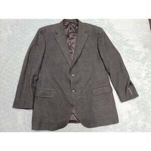 Luigi Bianchi Mantova Sport Coat 46R Cashmere Wool Made in Italy Brown Blue